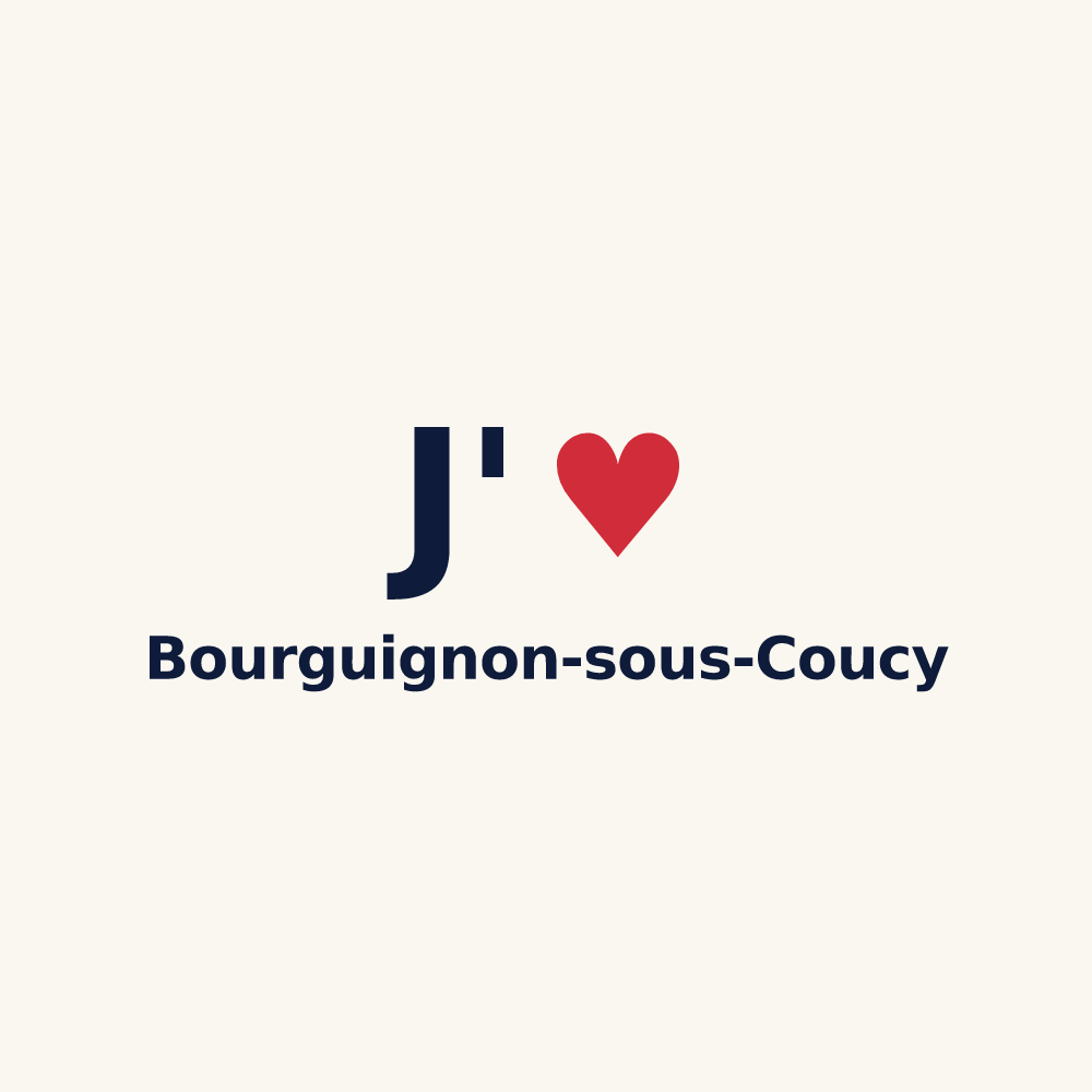 Tasse personnalisée Bourguignon-sous-Coucy — design J'aime Bourguignon-sous-Coucy