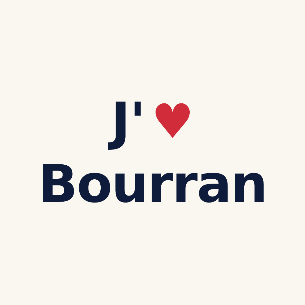 Tasse personnalisée Bourran — design J'aime Bourran
