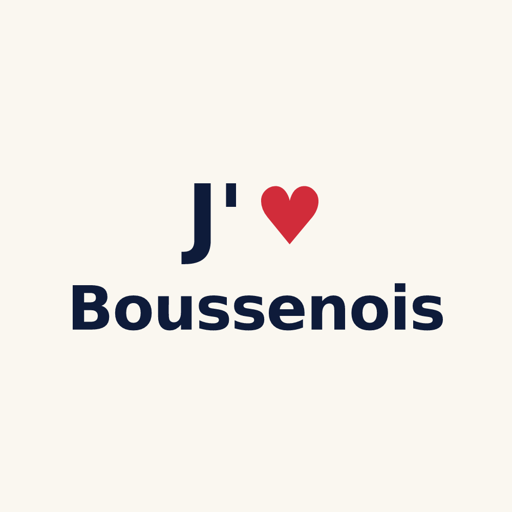 Tasse personnalisée Boussenois — design J'aime Boussenois