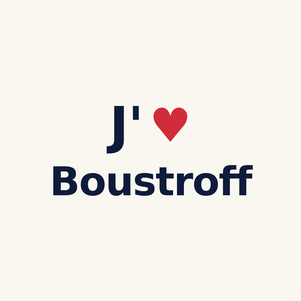 Tasse personnalisée Boustroff — design « J'aime Boustroff » imprimé sur la tasse