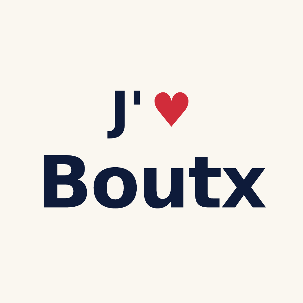 Tasse personnalisée Boutx — design « J'aime Boutx » imprimé sur la tasse