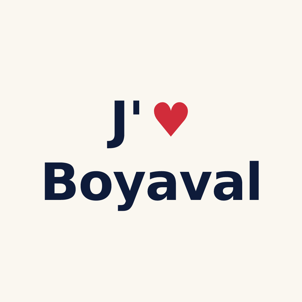 Tasse personnalisée Boyaval — design « J'aime Boyaval » imprimé sur la tasse