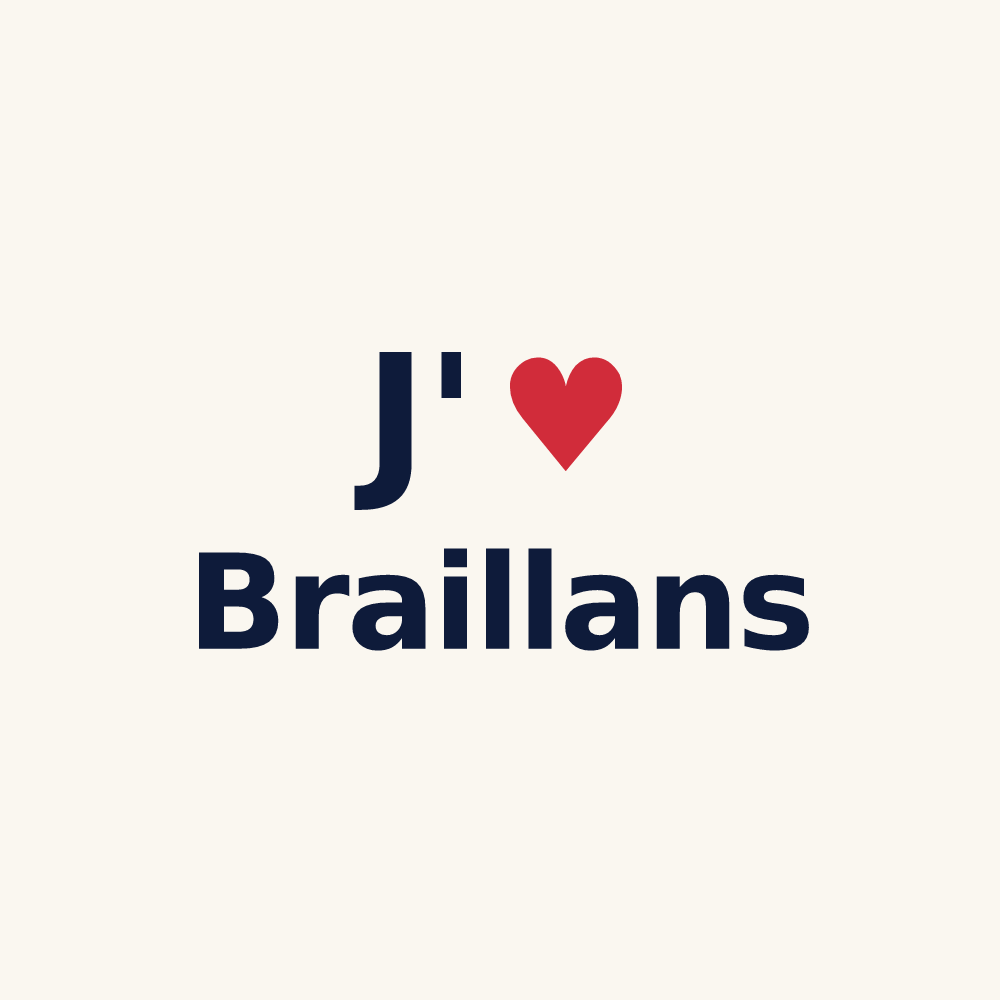 Tasse personnalisée Braillans — design J'aime Braillans