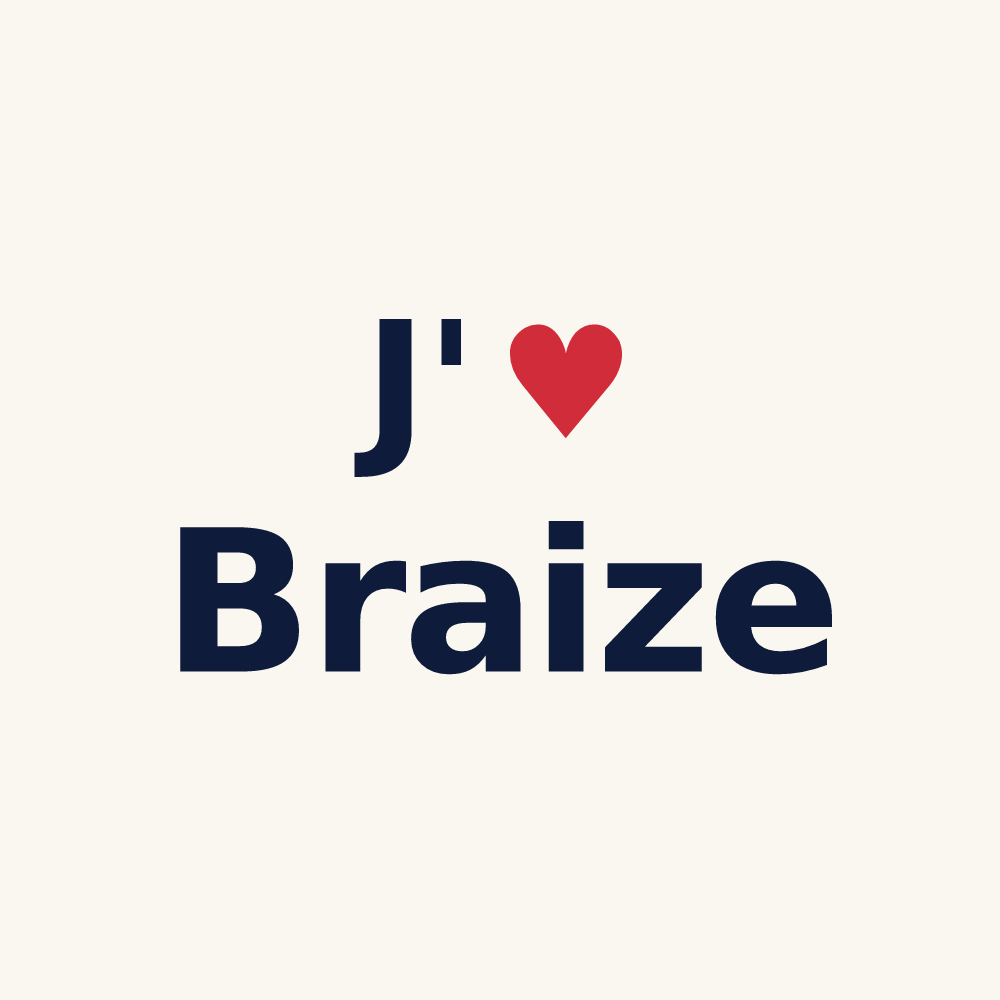 Tasse personnalisée Braize — design J'aime Braize