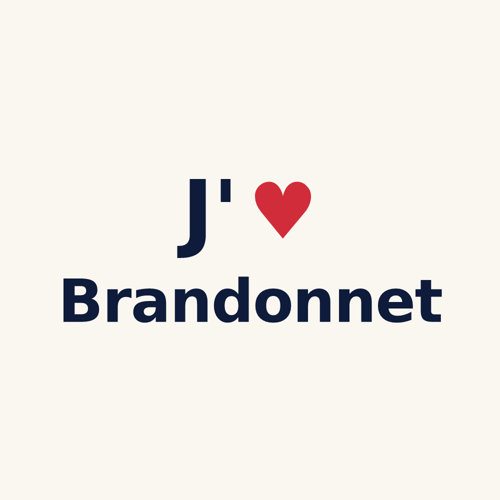 Tasse personnalisée Brandonnet — design « J'aime Brandonnet » imprimé sur la tasse
