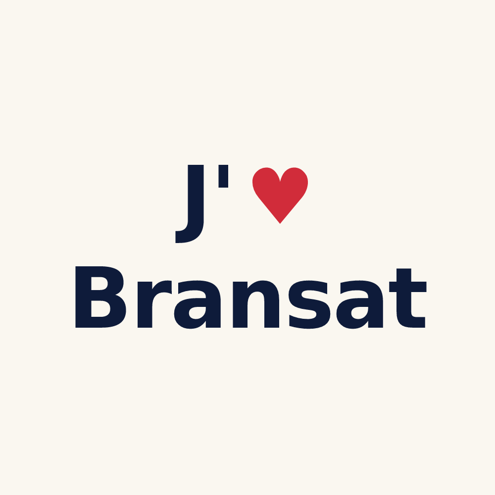 Tasse personnalisée Bransat — design J'aime Bransat