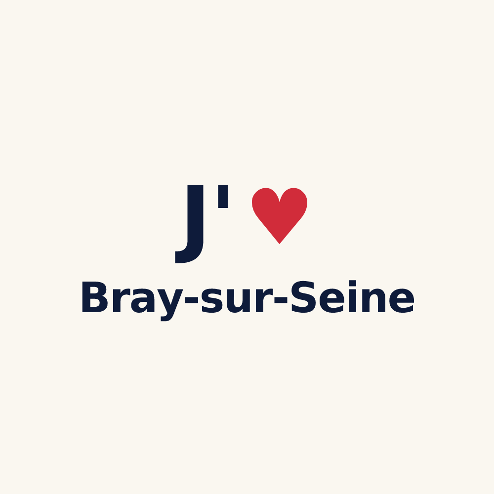 Tasse personnalisée Bray-sur-Seine — design « J'aime Bray-sur-Seine » imprimé sur la tasse