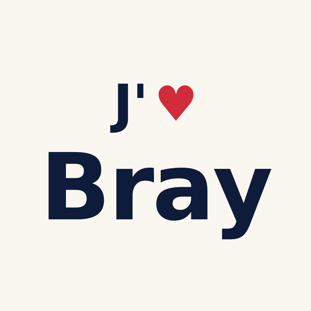 Tasse personnalisée Bray — design « J'aime Bray » imprimé sur la tasse