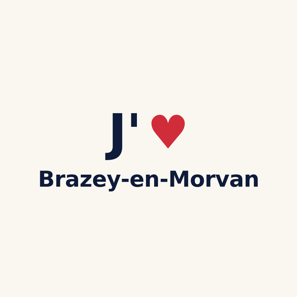 Tasse personnalisée Brazey-en-Morvan — design « J'aime Brazey-en-Morvan » imprimé sur la tasse