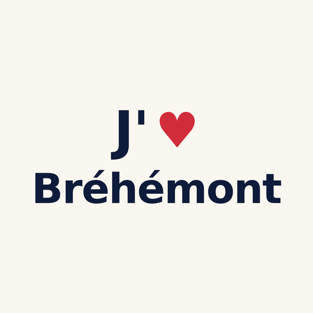 Tasse personnalisée Bréhémont — design J'aime Bréhémont