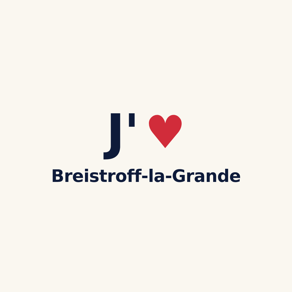 Tasse personnalisée Breistroff-la-Grande — design « J'aime Breistroff-la-Grande » imprimé sur la tasse