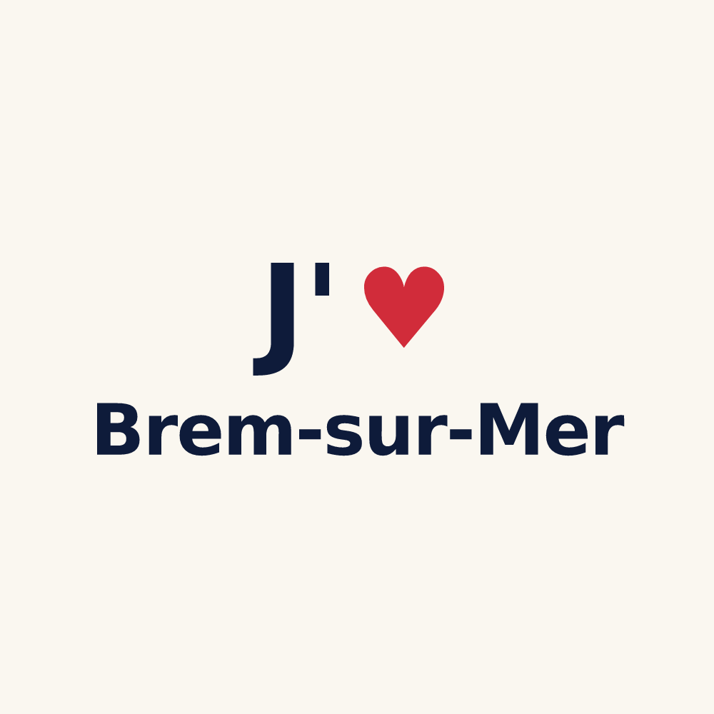 Tasse personnalisée Brem-sur-Mer — design « J'aime Brem-sur-Mer » imprimé sur la tasse