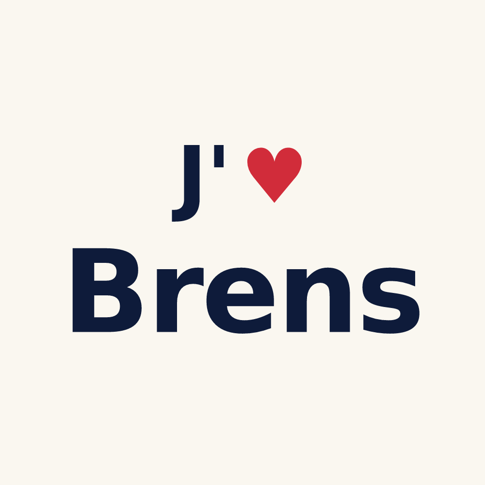 Tasse personnalisée Brens — design « J'aime Brens » imprimé sur la tasse