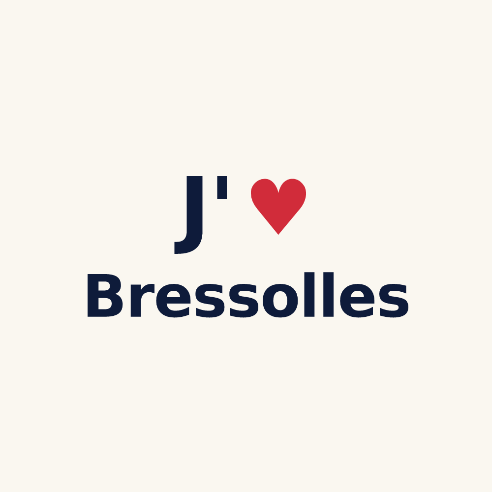 Tasse personnalisée Bressolles — design « J'aime Bressolles » imprimé sur la tasse