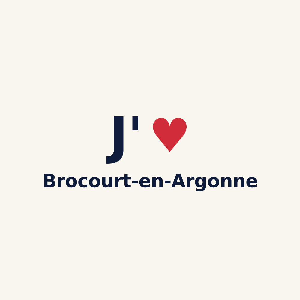Tasse personnalisée Brocourt-en-Argonne — design « J'aime Brocourt-en-Argonne » imprimé sur la tasse