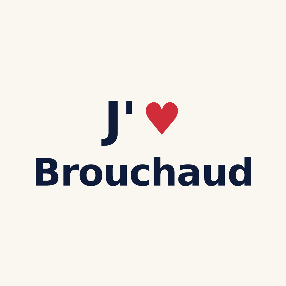 Tasse personnalisée Brouchaud — design J'aime Brouchaud