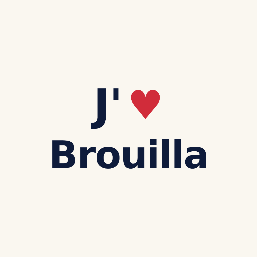 Tasse personnalisée Brouilla — design J'aime Brouilla