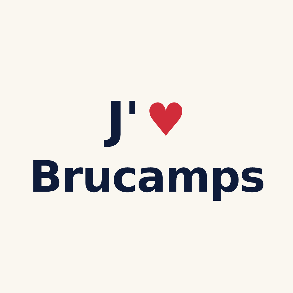 Tasse personnalisée Brucamps — design J'aime Brucamps