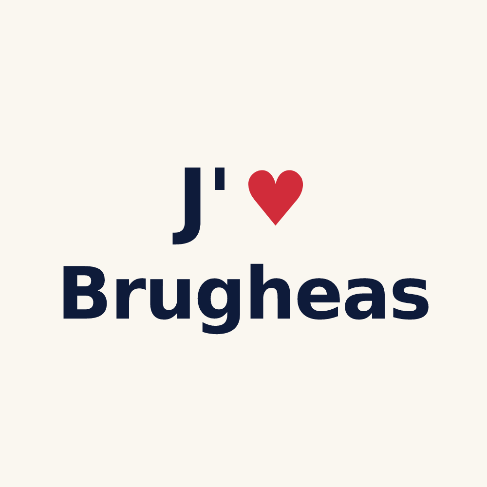 Tasse personnalisée Brugheas — design J'aime Brugheas