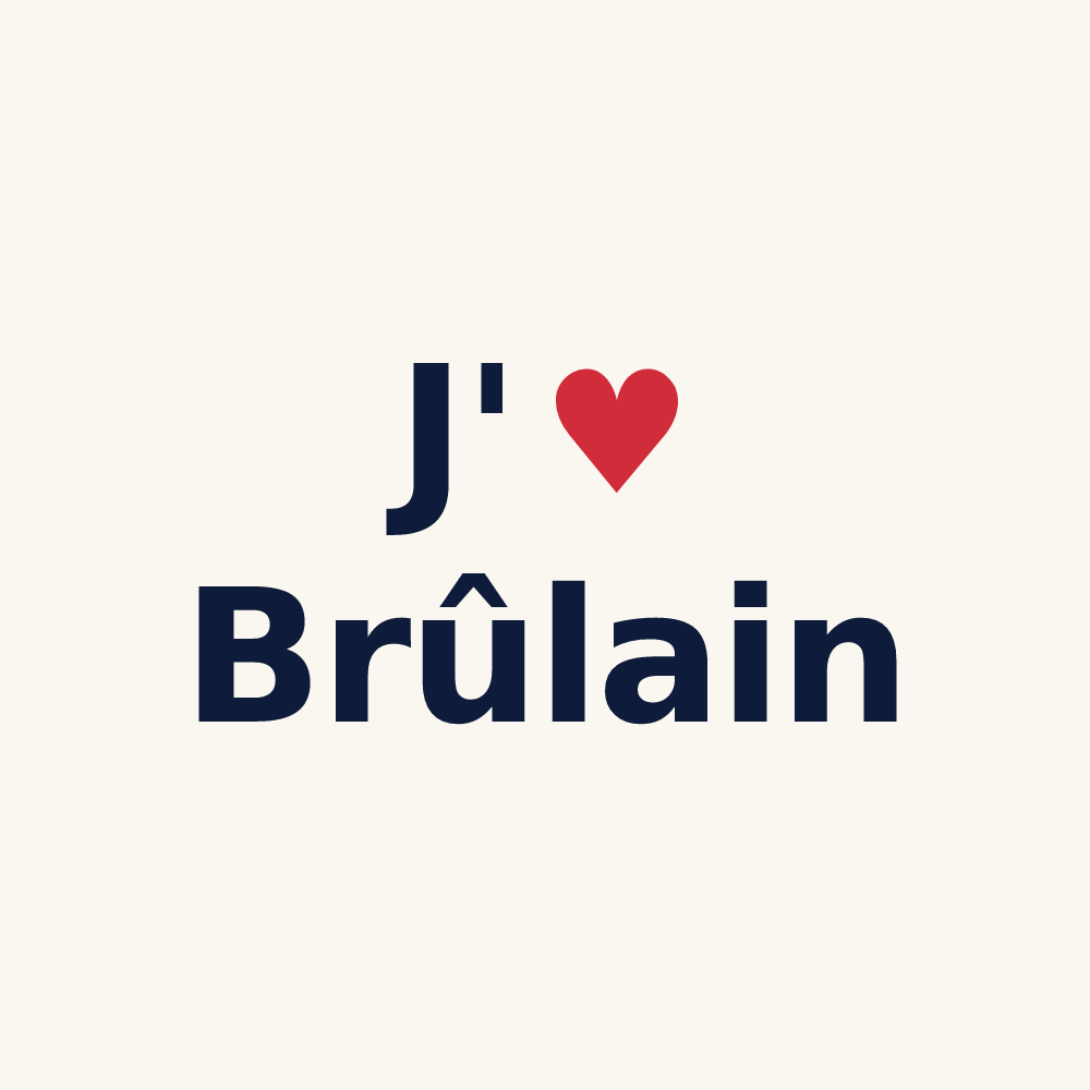 Tasse personnalisée Brûlain — design J'aime Brûlain