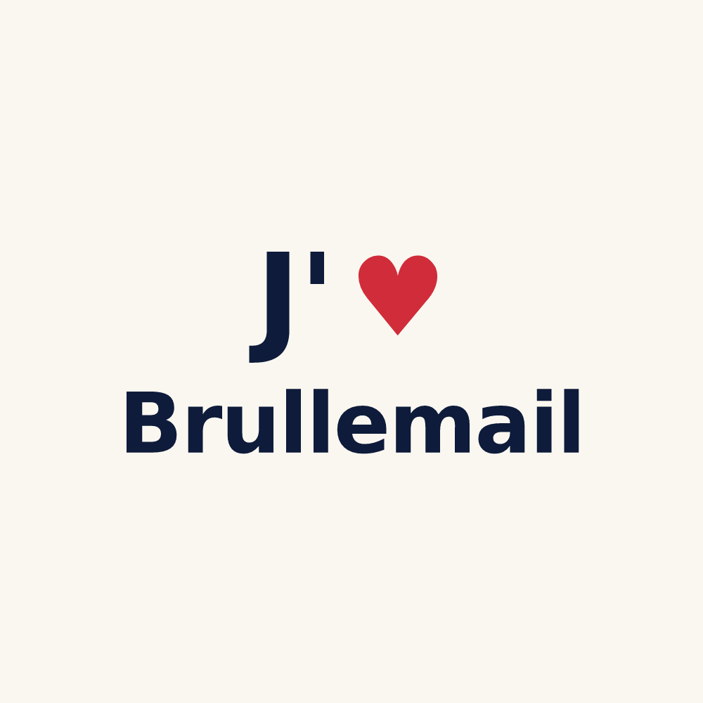 Tasse personnalisée Brullemail — design J'aime Brullemail