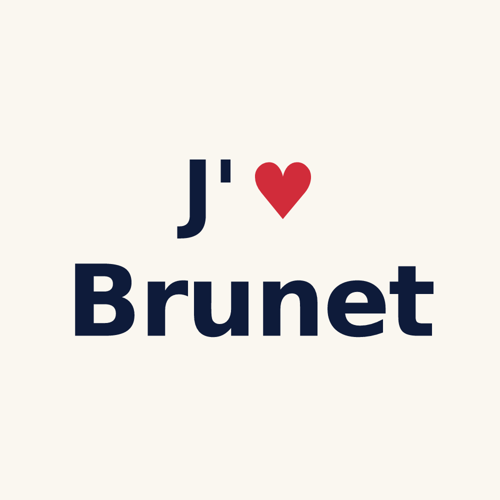 Tasse personnalisée Brunet — design J'aime Brunet