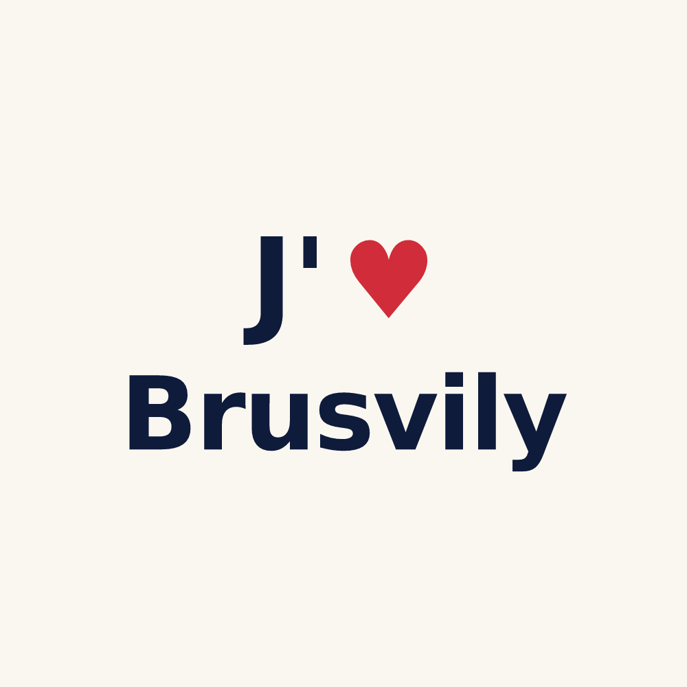 Tasse personnalisée Brusvily — design J'aime Brusvily