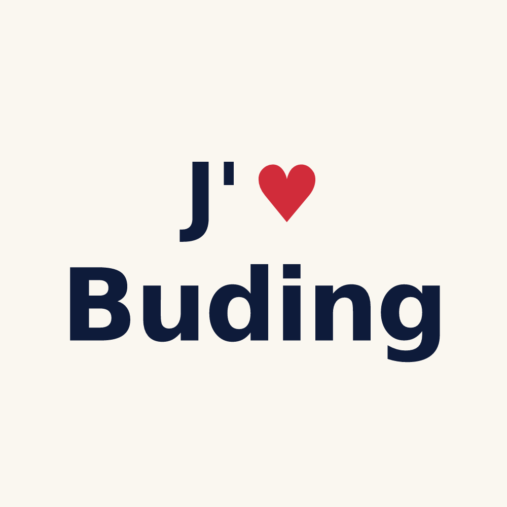 Tasse personnalisée Buding — design J'aime Buding