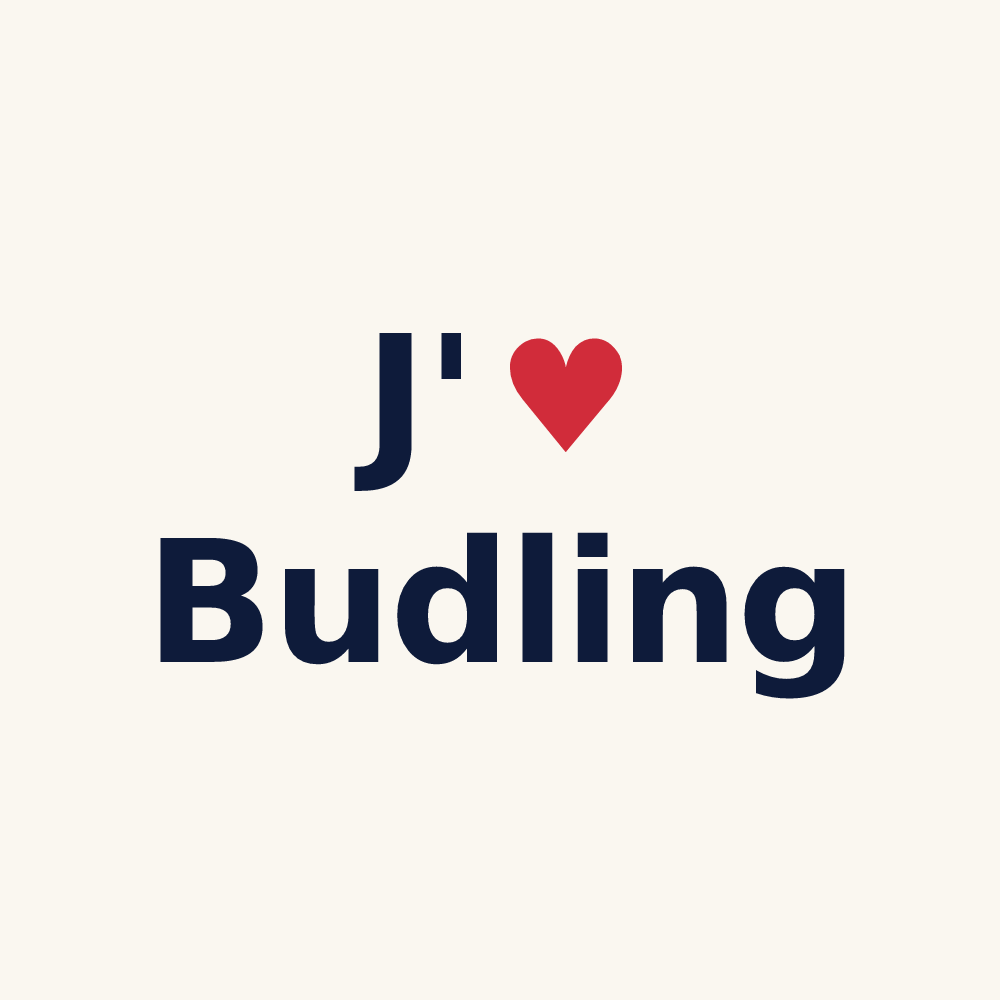 Tasse personnalisée Budling — design J'aime Budling