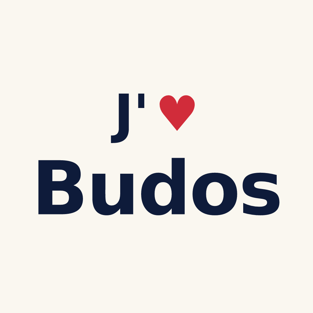 Tasse personnalisée Budos — design « J'aime Budos » imprimé sur la tasse
