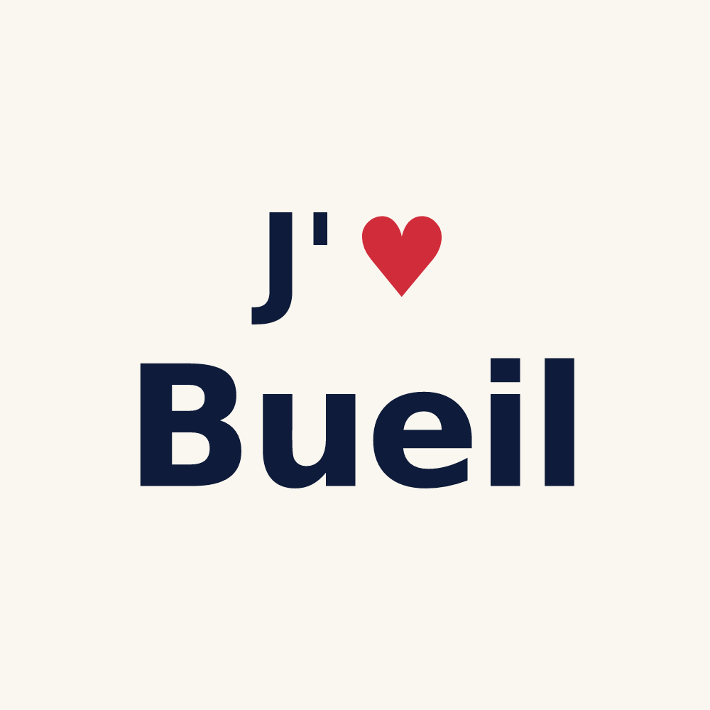 Tasse personnalisée Bueil — design J'aime Bueil
