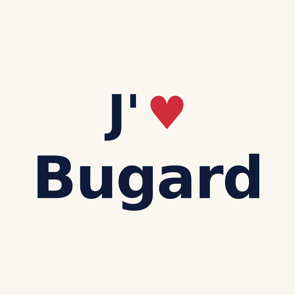 Tasse personnalisée Bugard — design J'aime Bugard