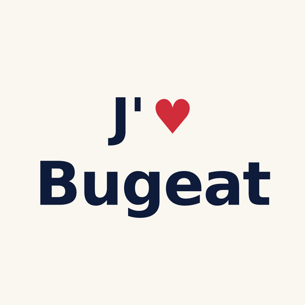 Tasse personnalisée Bugeat — design J'aime Bugeat
