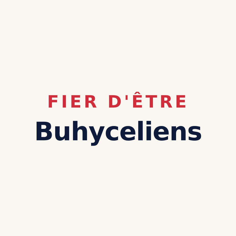 Tasse « Fier d'être Buhyceliens » — design pour Buhy