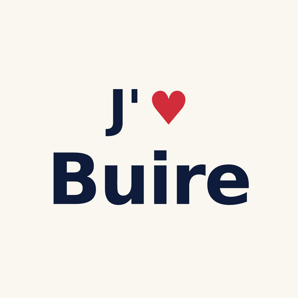 Tasse personnalisée Buire — design J'aime Buire