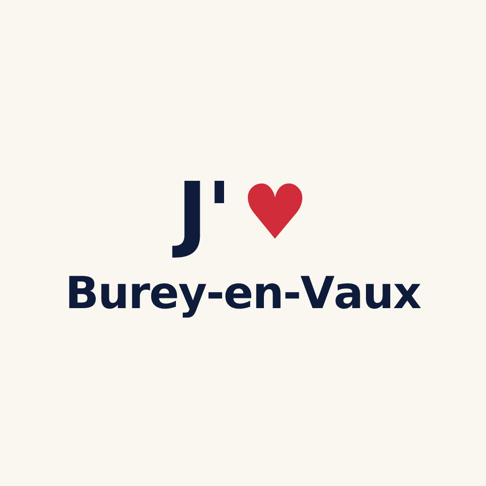 Tasse personnalisée Burey-en-Vaux — design « J'aime Burey-en-Vaux » imprimé sur la tasse
