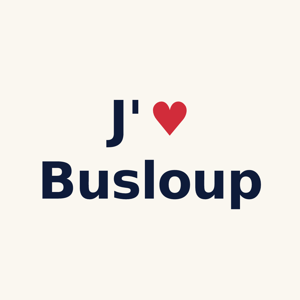 Tasse personnalisée Busloup — design J'aime Busloup