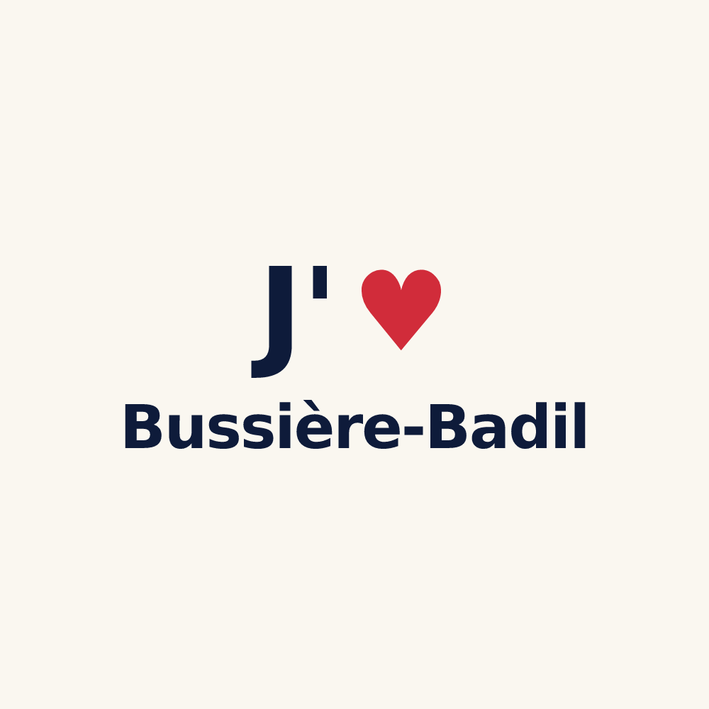 Tasse personnalisée Bussière-Badil — design J'aime Bussière-Badil