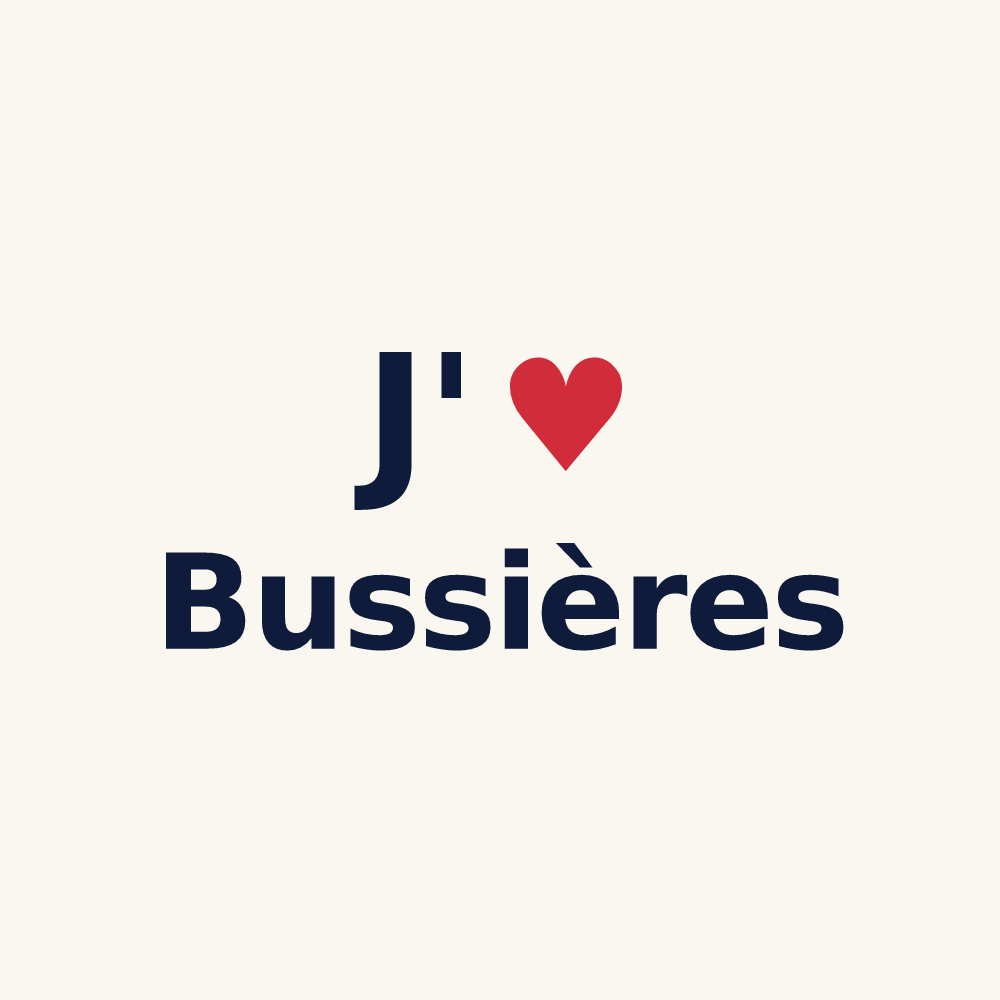 Tasse personnalisée Bussières — design J'aime Bussières
