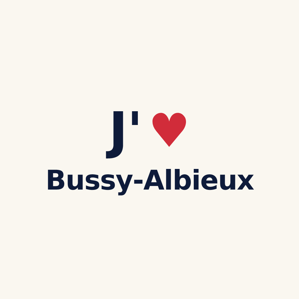 Tasse personnalisée Bussy-Albieux — design J'aime Bussy-Albieux