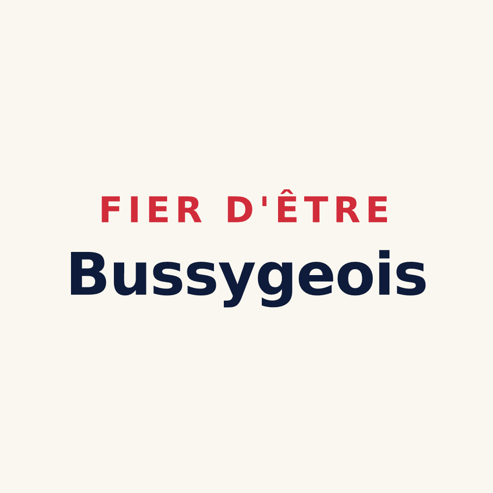 Tasse « Fier d'être Bussygeois » — design pour Bussy-Albieux