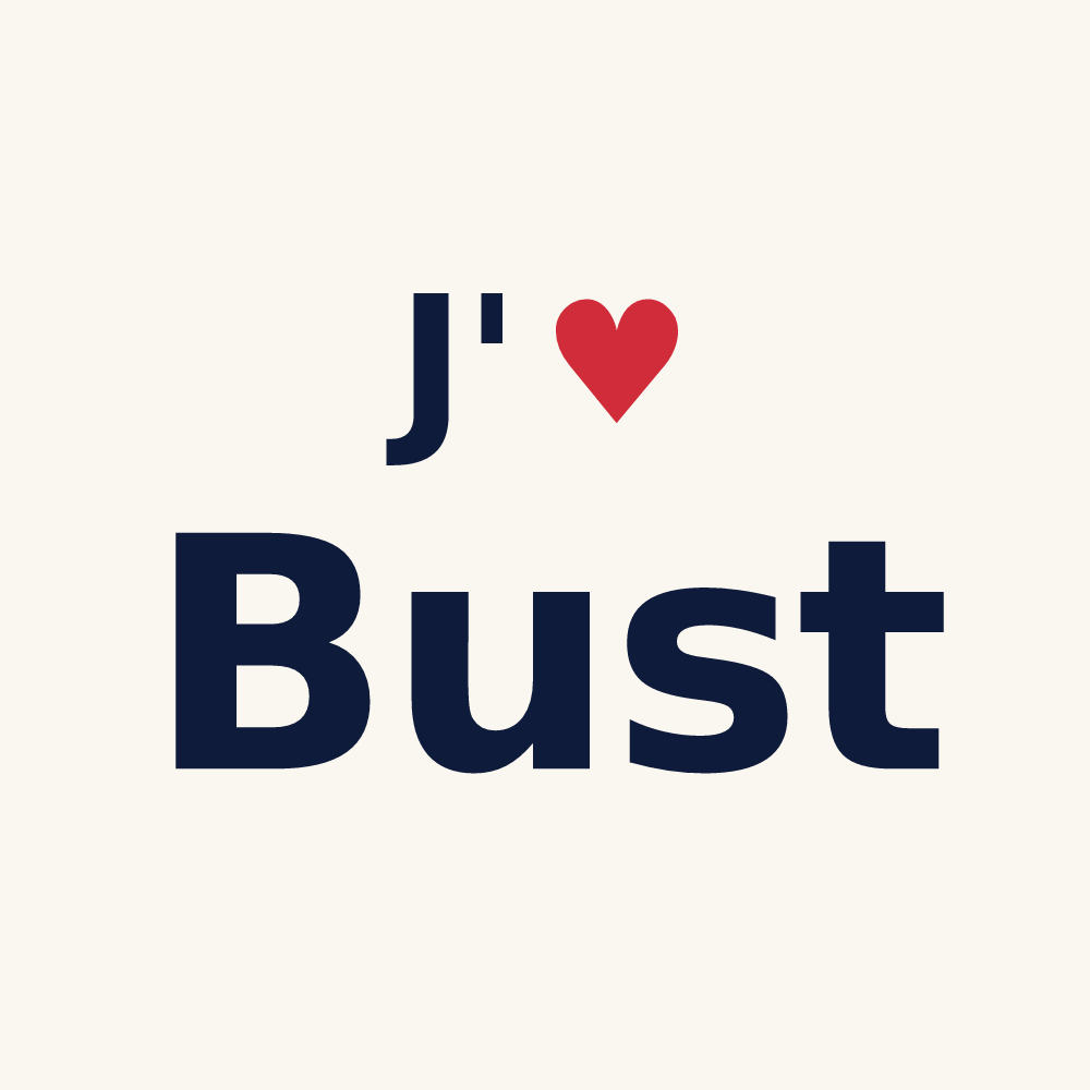 Tasse personnalisée Bust — design J'aime Bust