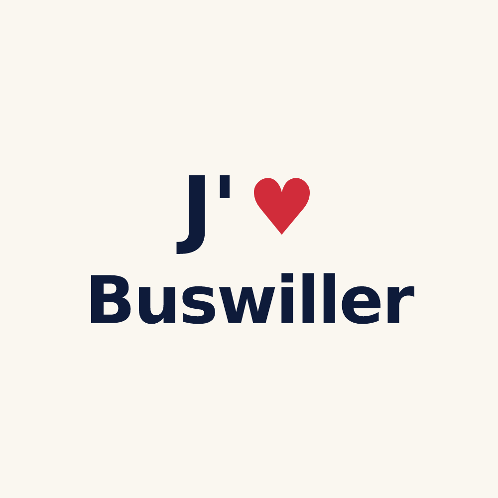 Tasse personnalisée Buswiller — design J'aime Buswiller