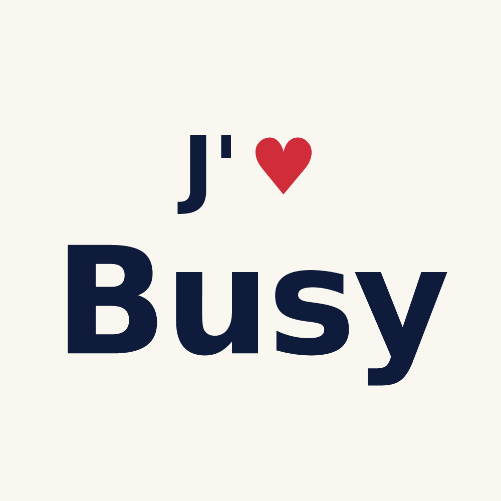 Tasse personnalisée Busy — design J'aime Busy