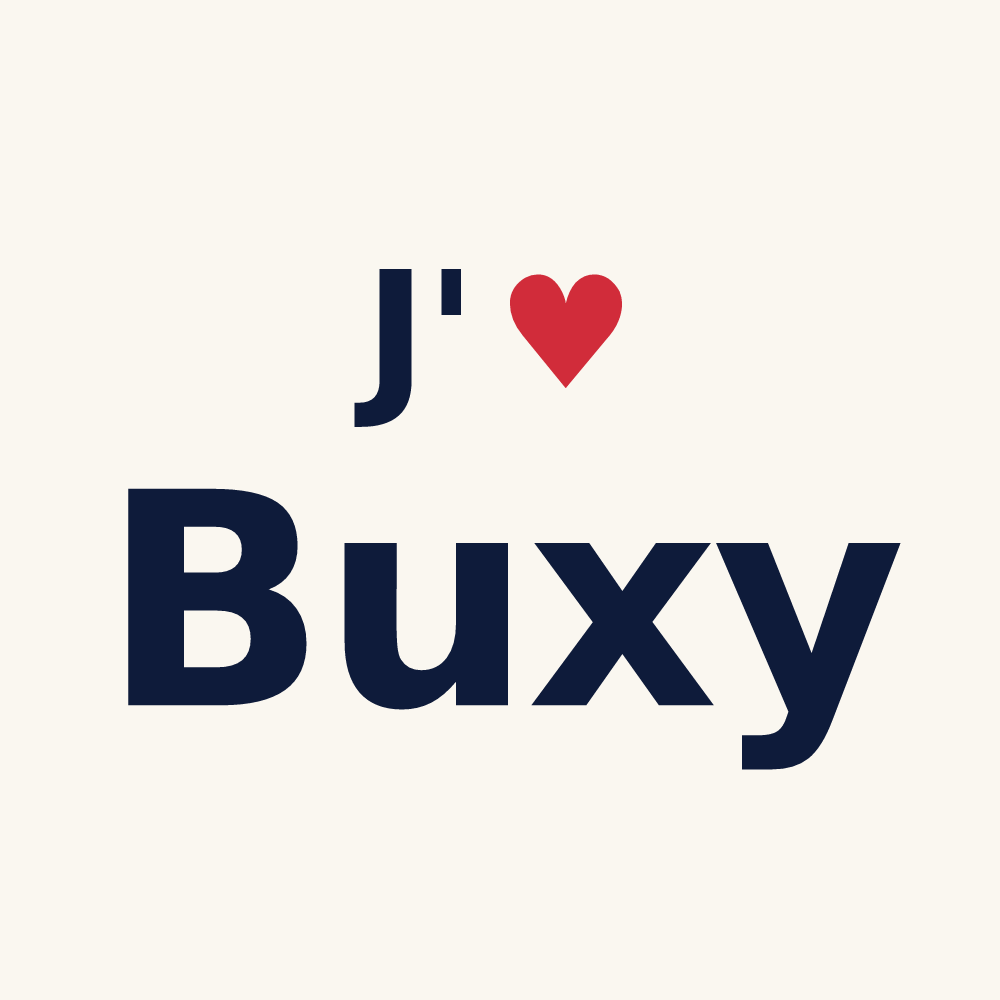 Tasse personnalisée Buxy — design J'aime Buxy