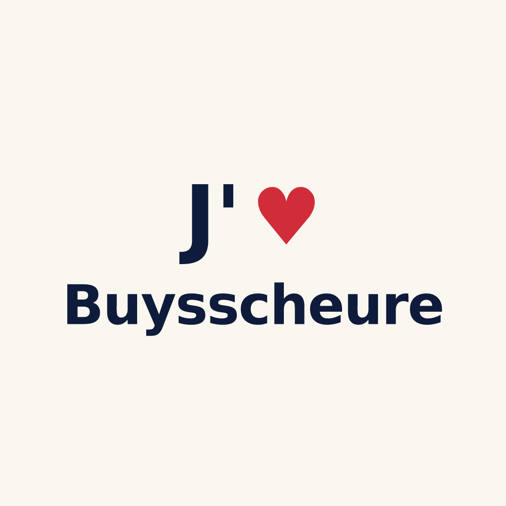 Tasse personnalisée Buysscheure — design J'aime Buysscheure