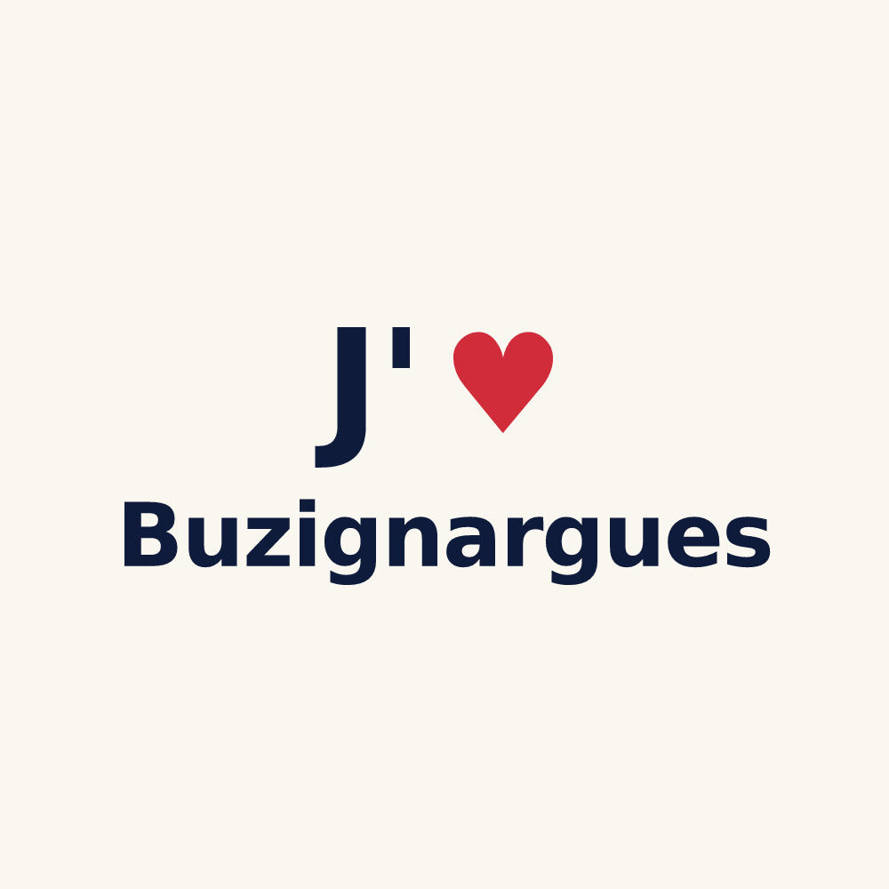 Tasse personnalisée Buzignargues — design J'aime Buzignargues