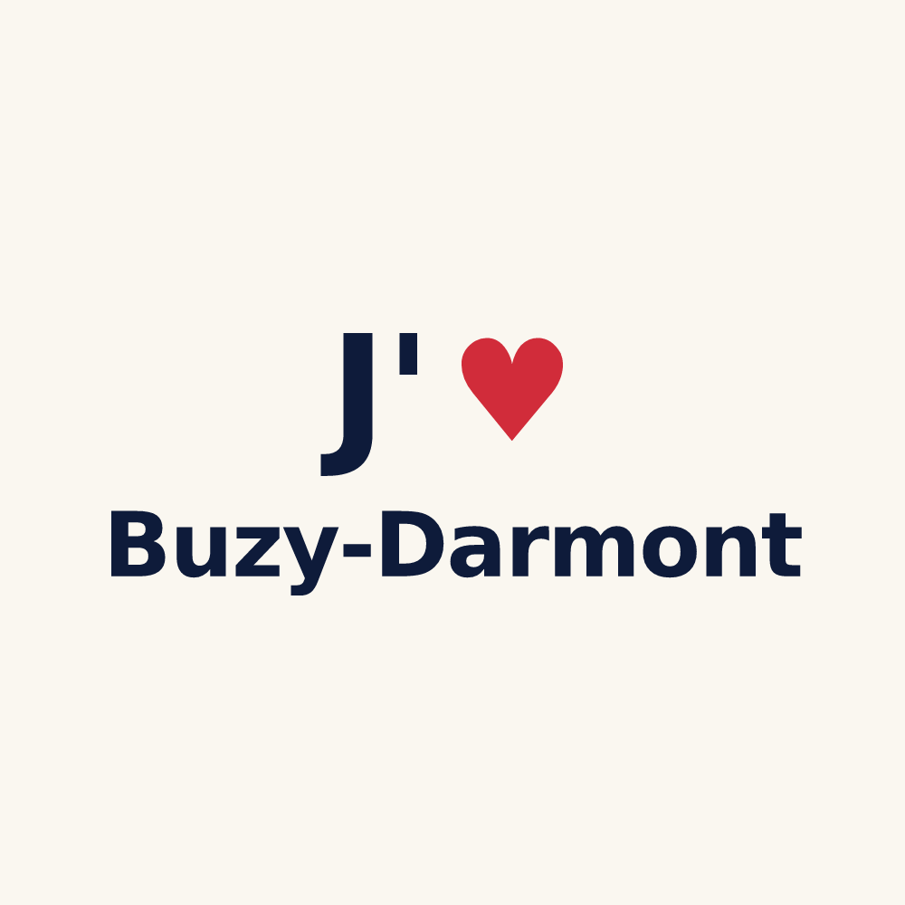 Tasse personnalisée Buzy-Darmont — design J'aime Buzy-Darmont