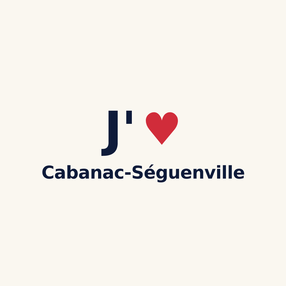 Tasse personnalisée Cabanac-Séguenville — design J'aime Cabanac-Séguenville