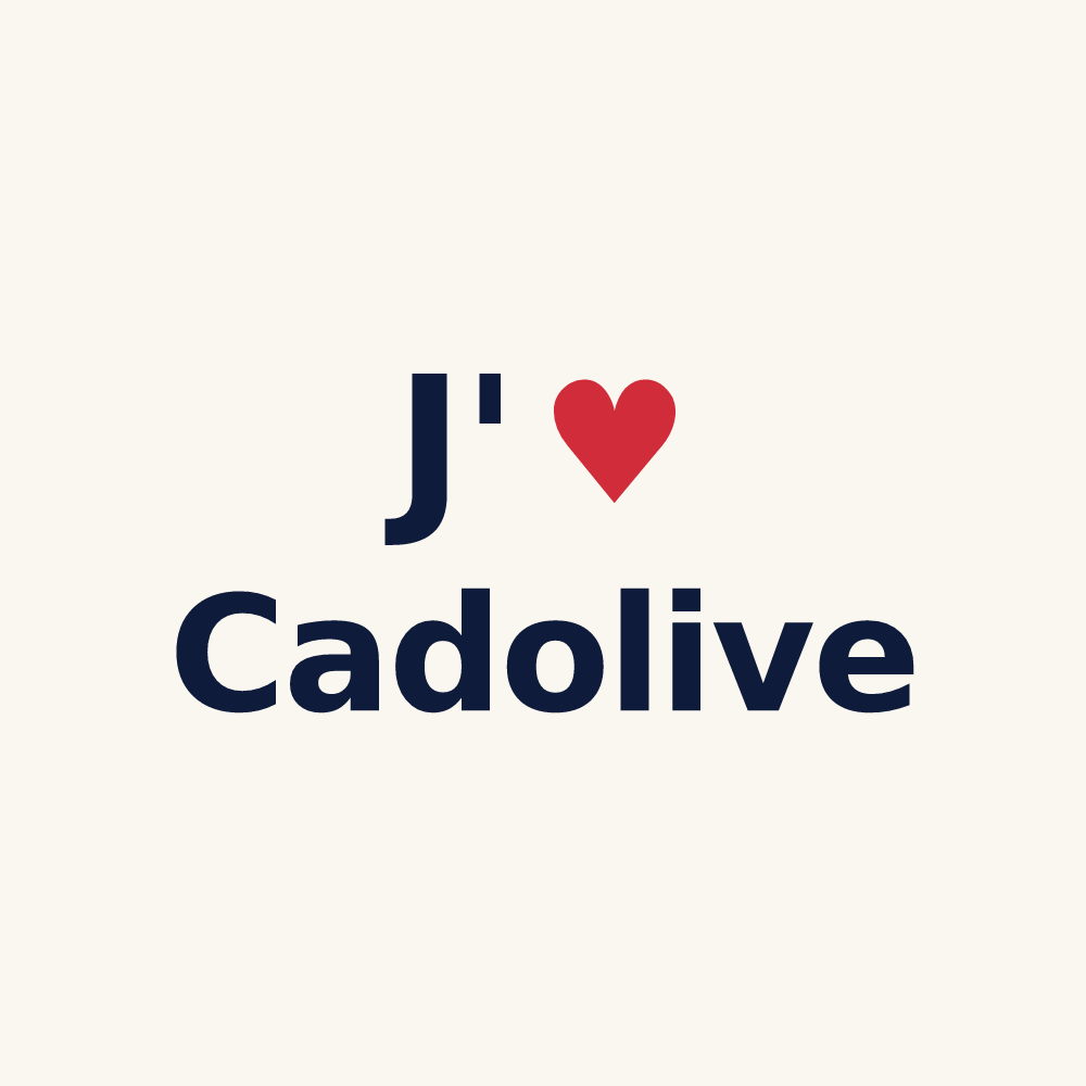 Tasse personnalisée Cadolive — design J'aime Cadolive